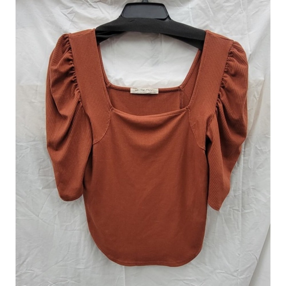 NWOT We The Free People XL Puffy Sleeve Square Neck T Shirt 122722